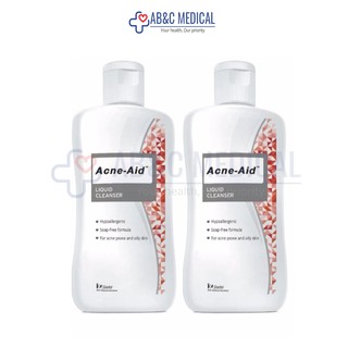 Acne-Aid Liquid Cleanser 100 ml แอคเน่–เอด ลิควิด คลีนเซอร์ Acne aid acneaid สีแดง สิว สบู่เหลว 2 ขวด