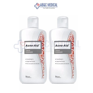 Acne-Aid Liquid Cleanser 100 ml แอคเน่–เอด ลิควิด คลีนเซอร์ Acne aid acneaid สีแดง สิว สบู่เหลว 2 ขวด