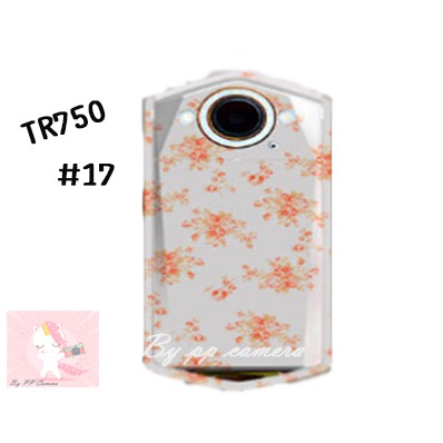 สติ๊กเกอร์กันรอย casio TR 750 สำหรับ casio TR 750 ลายดอกไม้สีส้ม