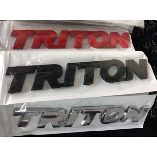 โลโก้ TRITON ติดฝากท้ายกระบะ งานพลาสติกชุปโครเม