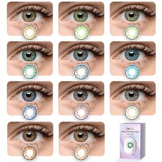 Eyebili คอนแทคเลนส์ สีน้ําตาล สีฟ้า เครื่องสําอาง สีเทา คริสตัล ธรรมชาติ คอนแทคเลนส์ สีชมพู