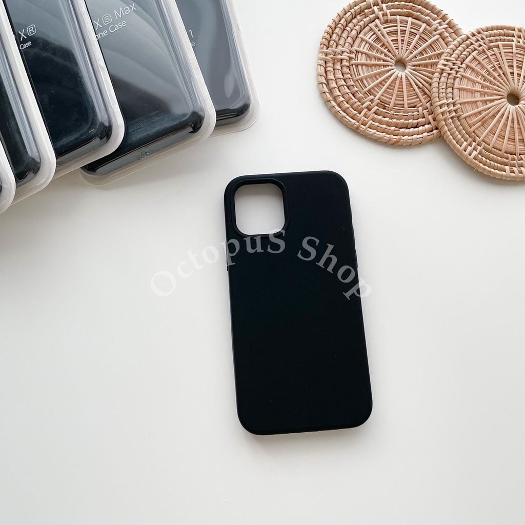 (สีดำ) เคสซิลิโคนสีล้วน ไม่มีโลโก้ เนื้อซิลิโคน บุกำมะหยี่ ลบรอยปากกาได้ ***พร้อมส่ง 7-17promax***