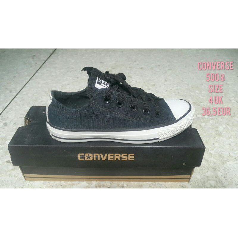 รองเท้าผ้าใบมือสอง Converse 📌 สีดำ # 👍สภาพดี #500฿ Size 36.5