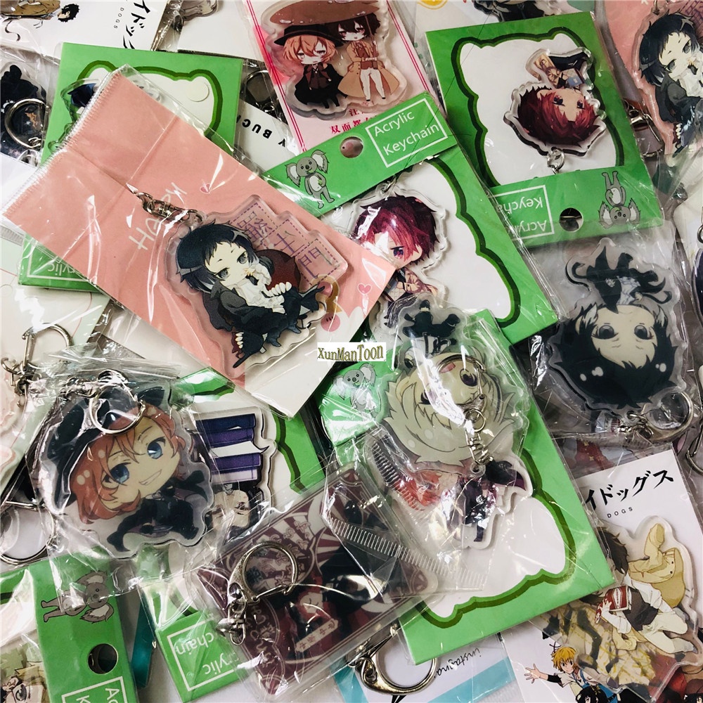 พวงกุญแจ จี้อะคริลิค รูปการ์ตูนอนิเมะ Bungou Stray Dogs Atsushi Nakajima Dazai Chuya แบบสองด้าน สุ่มสี พร็อพสําหรับเก็บสะสม 1 ชิ้น