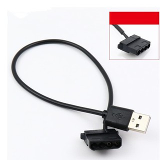 สายเคเบิล USB ตัวผู้ 5V เป็น IDE 4pin สําหรับพัดลมคอมพิวเตอร์ PC 12V -30 ซม.