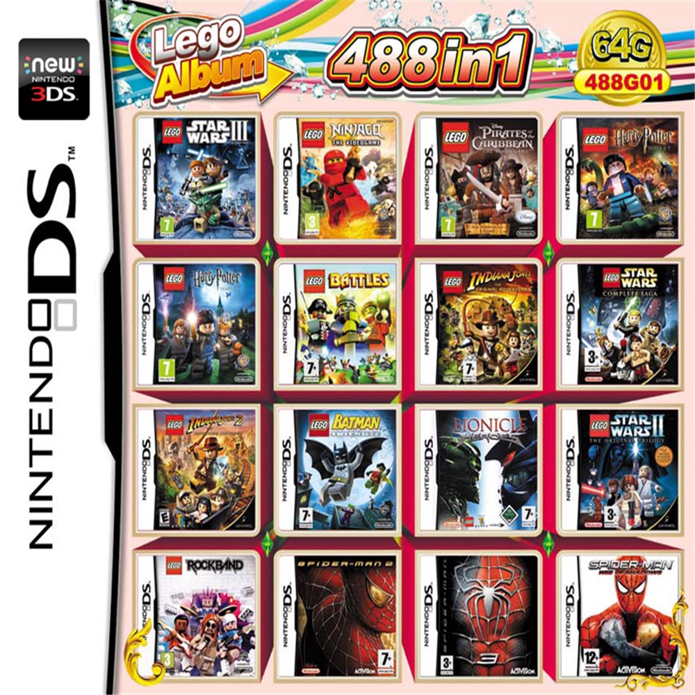 Ready Stock/COD】 Portable 208/468/482/486/488 // 500/502/520 In 1 Cartridge  Kartu Game untuk Nintendo DS 3DS Konsol Mli | Shopee Thailand