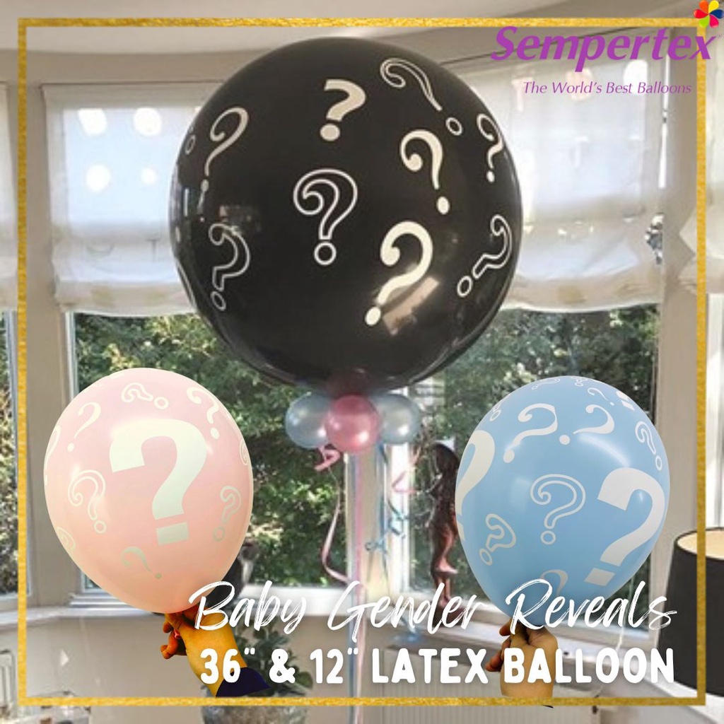 SEMPERTEX 12" & 36" LATEX BALLOON BABY GENDER REVEALS