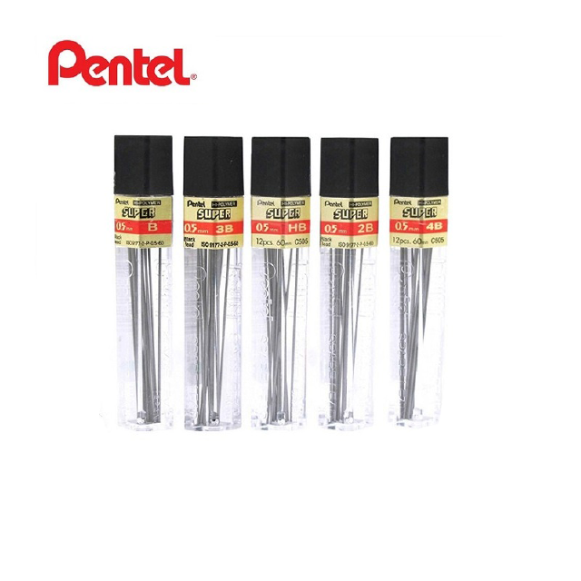 ไส้ดินสอกด Pentel พร้อมส่ง ขนาด 0.5MM มีให้เลือกหลายขนาดตามความเข้ม- B- 2B- 4B- HB