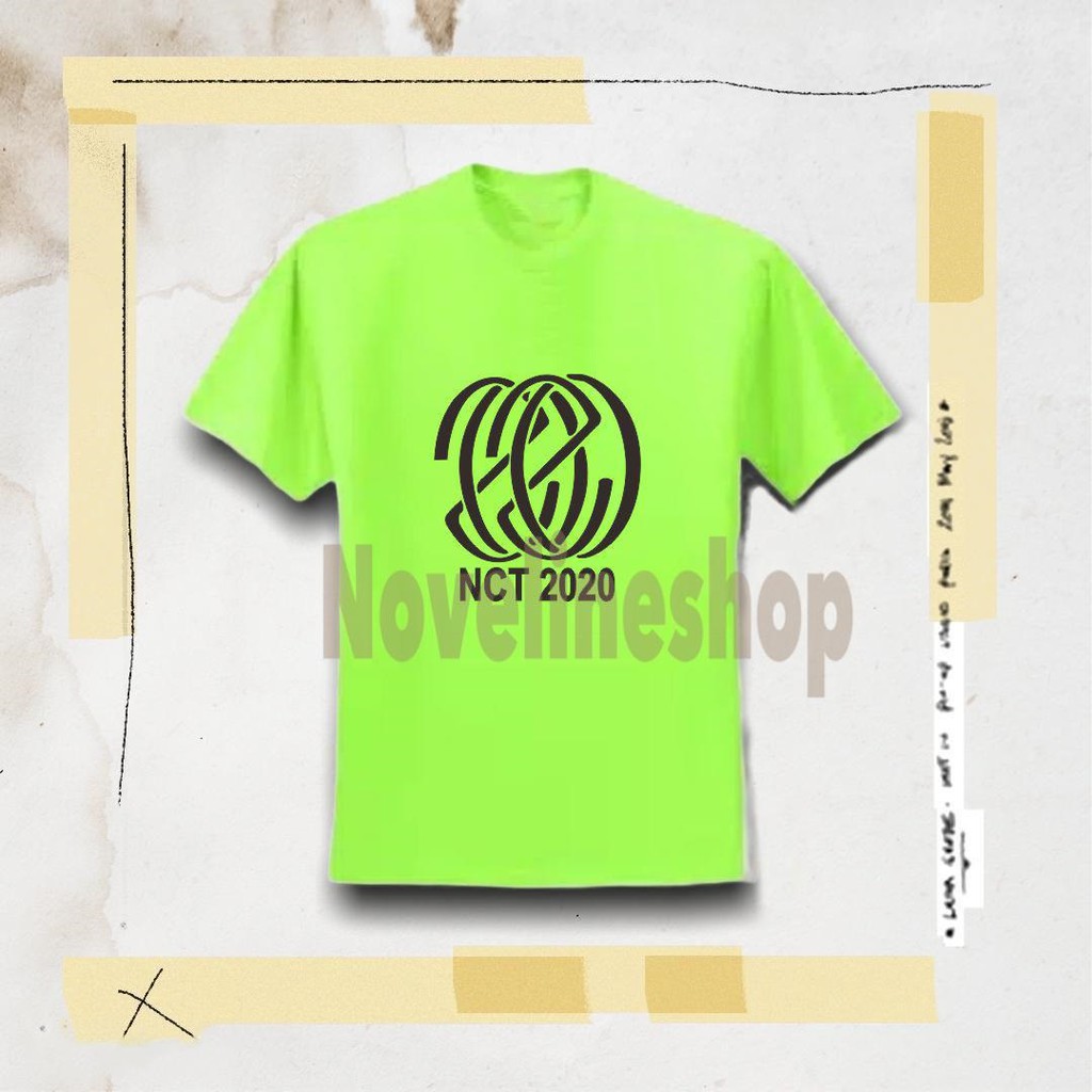 Hijau Kpop NCT 2020 TSHIRT เสื้อยืด MATRIAL COTTON COMBED 30S NEON สีเขียว