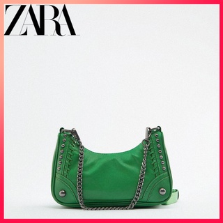 Zara ใหม่ กระเป๋าสะพายไหล่ แต่งสายโซ่คล้อง แบบพกพา สําหรับผู้หญิง 2022