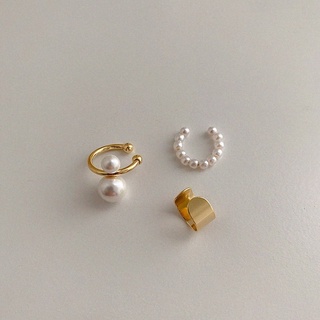 mix pearl ear cuff set - morning.earrings