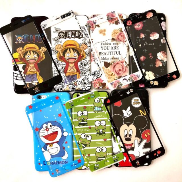 IP 6plus 2 in 1 กระจกนิรภัย+เคส