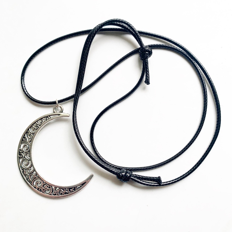 Crescent Moon รูปจี้สร้อยคอ Diy Charms เครื่องประดับ Hollow Alloy ทิเบตสร้อยคอเงินเครื่องประดับ Vint