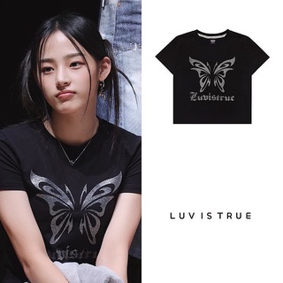 Korea ( LUV IS TRUE ) ของแท้ 100% / SU TRIBAL BUTTERFLY TEE / kep1er Kim Chaehyun &amp; NewJeans Minji pick