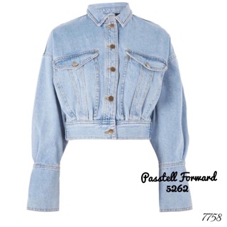 Korea denim light jeans jacket Jacket ยีนกระเป๋าหน้า สีอ่อน