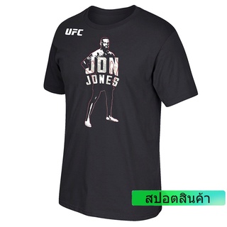 เสื้อยืดแขนสั้น พิมพ์ลายศิลปะการต่อสู้ UFC Jon Jones Bones สีดํา