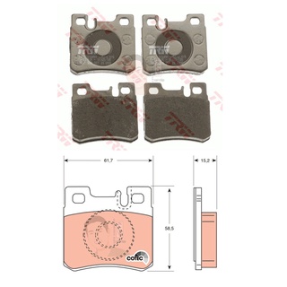 GDB987 ผ้าเบรค-หลัง(TRW) (เนื้อผ้า COTEC) BENZ NEW EYE (W210) E230,E280,E320 (W124)