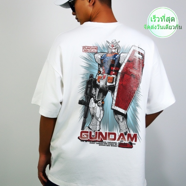 เสื้อยืดแขนสั้น พิมพ์ลายอนิเมะญี่ปุ่น Yuanzu GUNDAM GUNDAM สําหรับผู้ชาย