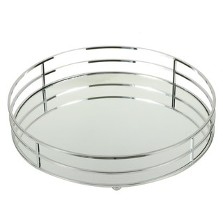 ถาดกระจกกลม 31 ซม. LINE เงิน อุปกรณ์บนโต๊ะอาหารอื่นๆ MIRROR TRAY 31CM LINE SILVER