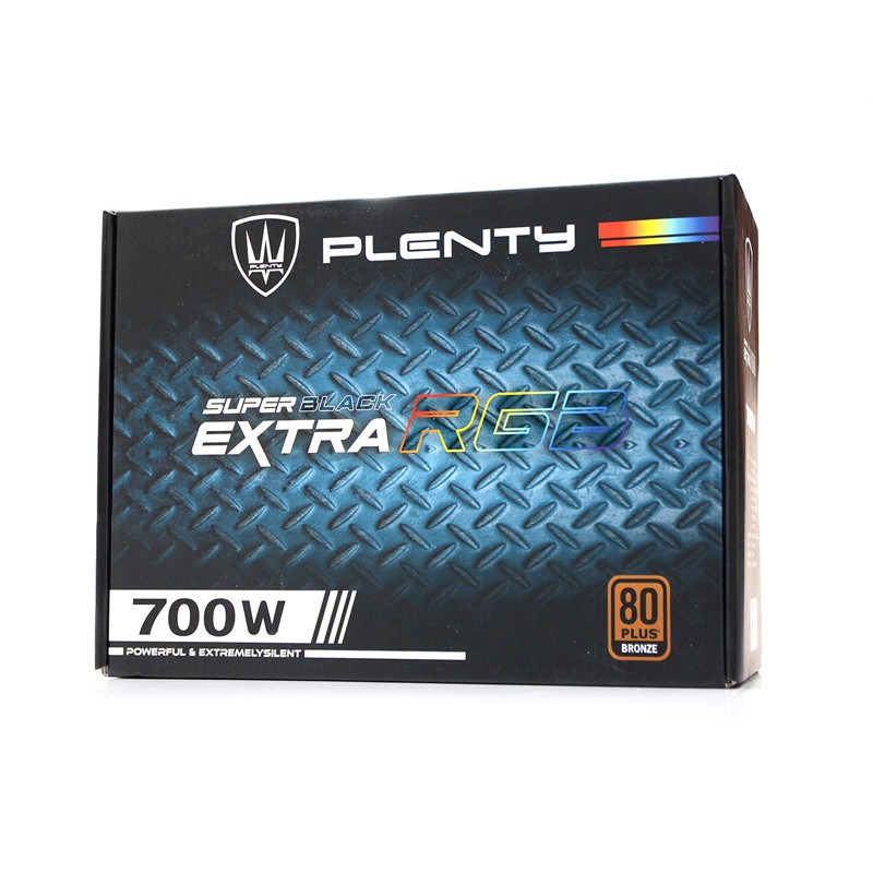 Plenty Super Black Extra RGB 700w (อุปกรณ์จ่ายไฟ) (80 PLUS BRONZE)พร้อมไฟ RGB สีสันสวยงาม