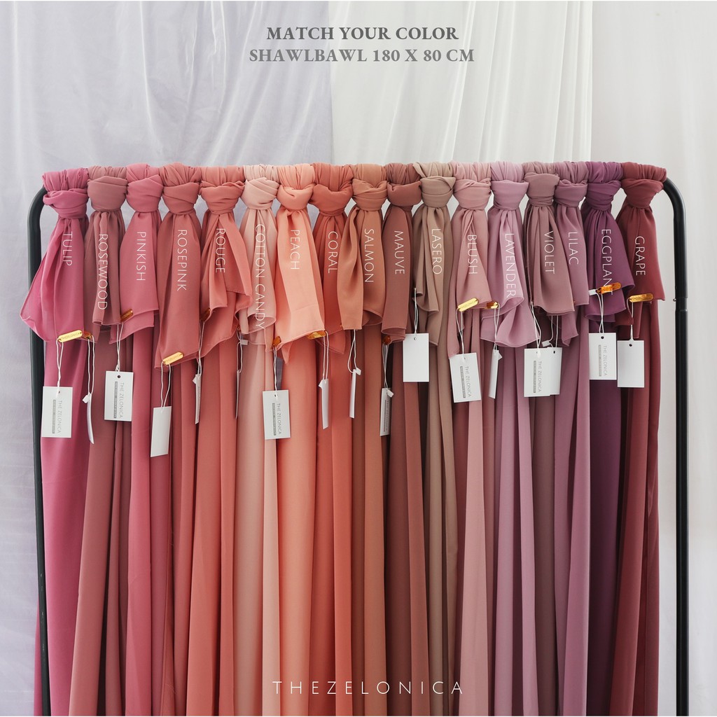 Zelonica SHAWLBAWL PART IV (4) HIJAB PASHMINA MATCH สีของคุณ SHAWLBAWL 180 X80