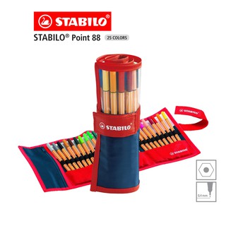 [Official Store] STABILO Point 88 ปากกาสี หมึกน้ำ Fibre-Tip Pen Rollerset ชุด 25 สี ปากกาหัวเข็ม #