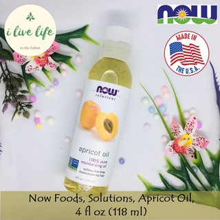 น้ำมันแอปริคอทบริสุทธิ์ 100% Solutions Apricot Oil 118 mL - Now Foods