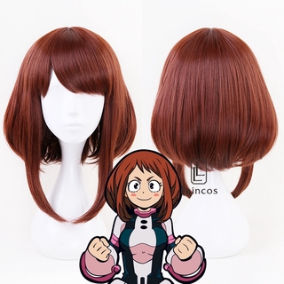 วิกผมสังเคราะห์ ทนความร้อน ลายการ์ตูนอนิเมะ My Hero Academia Ochaco สีน้ําตาล สําหรับผู้หญิง