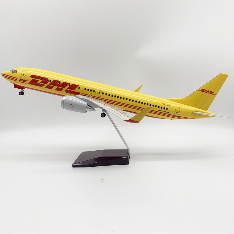 [47cm] โมเดลเครื่องบิน DHL B737 Airplane Model with LED Light (Touch or Sound Control) - ของตั้งโชว์ ของสะสม - รูปที่ 4