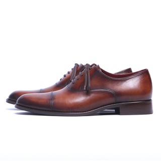 [Pre-Order] MANGO MOJITO รองเท้าหนังรุ่น Master piece Captoe Oxford New สี Tobacco