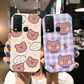 เคสมือถือ VIVO Y50 ฝ้าบางพิเศษซิลิโคนป้องกันการตกหล่นลายนูนใหม่สำหรับคนรัก