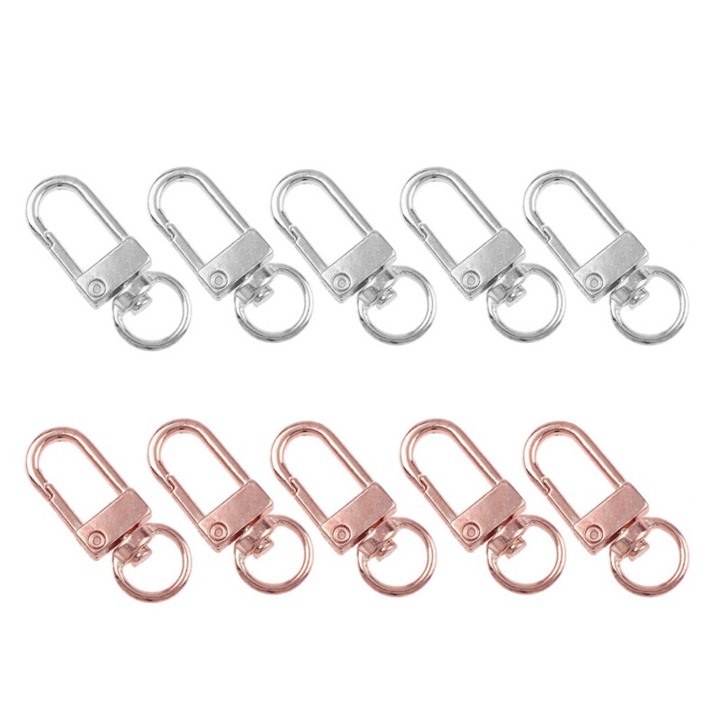 JOY 5x พวงกุญแจเงินทองหมุนกุ้งก้ามกราม Claw Clasp สําหรับพวงกุญแจเครื่องประดับ DIY Findi