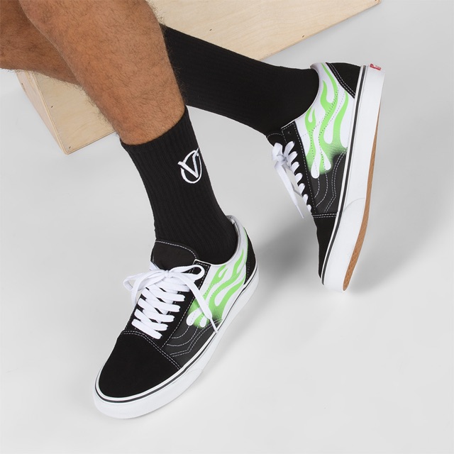 vans old skool flame green