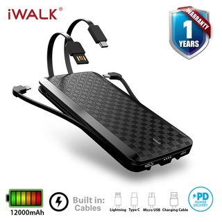 iWALK Scorpion12000X แบตสำรองแบบพกพาพร้อมสายชาร์จในตัว ของแท้100%