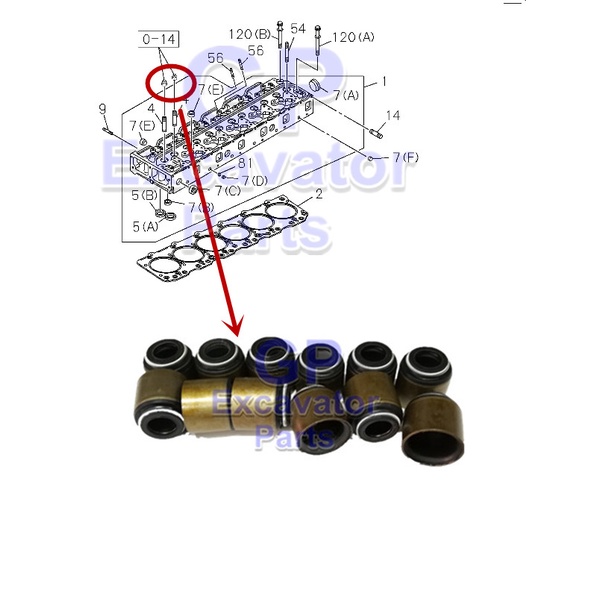 4BD1 / 6BD1 ISUZU ซีลวาล์วเครื่องยนต์ (8 ชิ้น/12 ชิ้น)