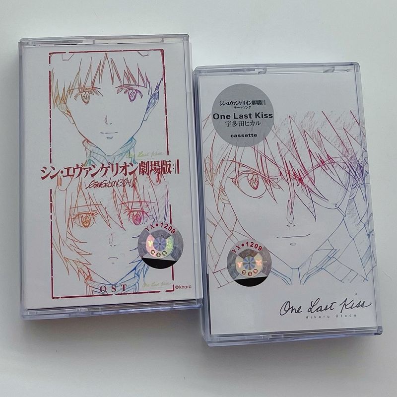 เทปคาสเซ็ท  Hikaru Utada One Last Kiss Evangelion เวอร์ชั่นละคร EVA เทปสุดท้ายแบรนด์ใหม่ยังไม่เปิดเต