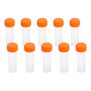 10pcs 5ml หลอดทดลองพลาสติกแช่แข็ง Vial Screw Seal Cap Pack คอนเทนเนอร์พร้อมปะเก็นซิลิโคน