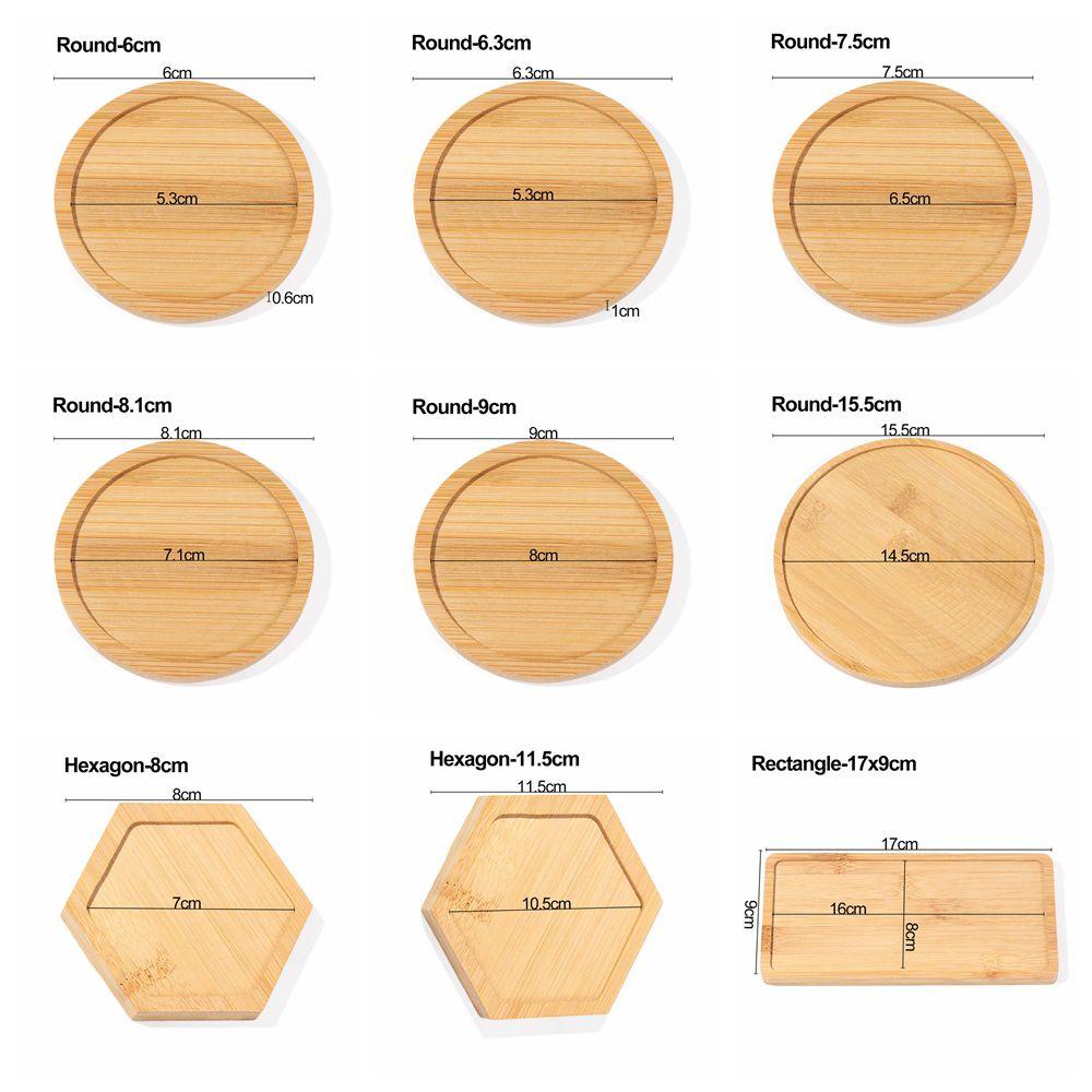 YOLA ถาดไม้ไม้ไผ่อุปกรณ์ทําสวน Planters หม้อ Stander ตกแต่งบ้านหกเหลี่ยมสี่เหลี่ยมผืนผ้า - รูปที่ 2