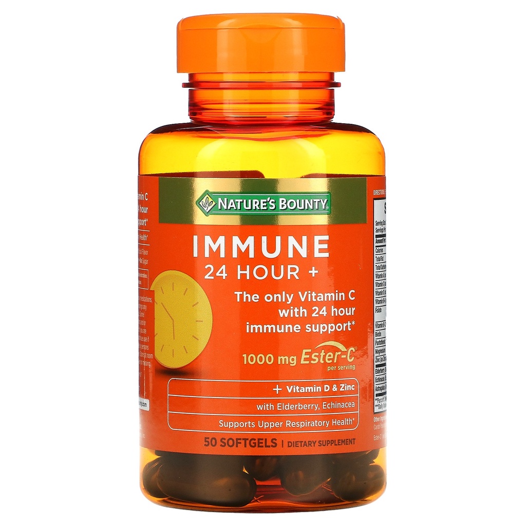 เสริมภูมิ วิตามิน C Nature's Bounty Immune 24 Hour+ 1,000mg Ester-C  50 เม็ด