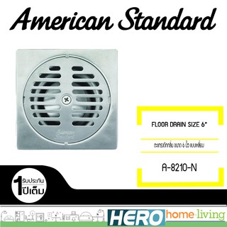 AMERICAN STANDARD ตะแกรงดักกลิ่น ขนาด 6นิ้ว แบบเหลี่ยม รุ่น A-8210-N (รับประกัน 1 ปีเต็ม)