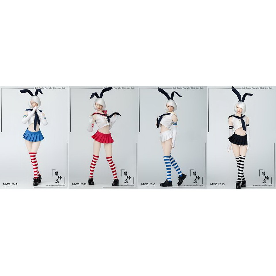 *ToysoverzoneManmodel 1/6 MM013A / MM013B / MM013C / MM013D - Two-dimensional sailor suit rabbit ear