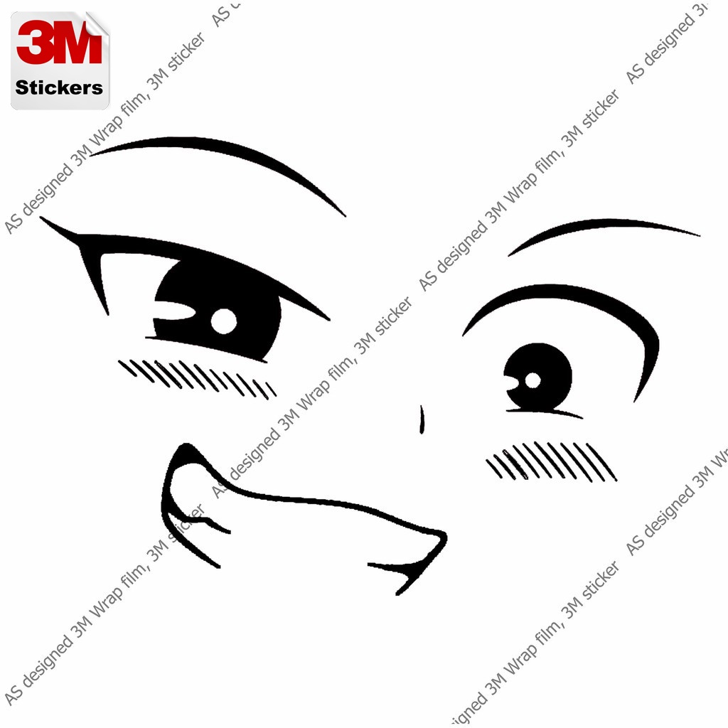 การ์ตูนญี่ปุ่น มังงะ สติ๊กเกอร์ 3M ลอกออกไม่มีคราบกาว anime face 2 Removable 3M sticker