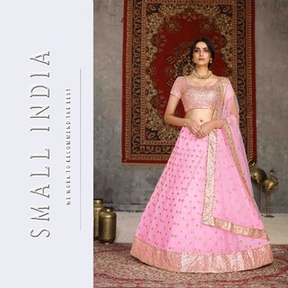 {**ส่งฟรี**} SMALL INDIA 💖✨ Net Embroidery 💖✨ Party Wear Lehenga Choli