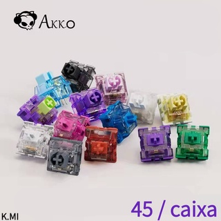 【พร้อมส่ง】สวิตช์ Akko Cs 45 ชิ้น สําหรับคีย์บอร์ดเชิงกล Mx สีขาว ลาเวนเดอร์ ม่วง แดง กุหลาบ แดง Biru Gelap