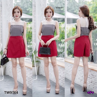 👗Pfashion [ส่งไว!!🚛] P9764 จั๊มสั้นกางเกงกระโปรงชิโนริ