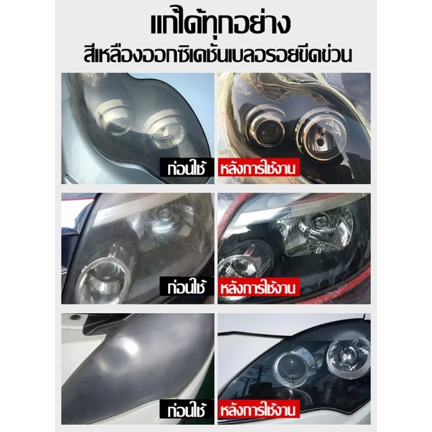 [ใส่โค้ด DDAYMAR8 ลดทันที 9%] ไฟหน้ารถยนต์เครื่องขัด ชุดขัดไฟหน้ารถ ครีมขัดไฟหน้ารถยนต์ น้ำยาซ่อมแซม 100ML ขัดไฟเหลือง thumbnail 9