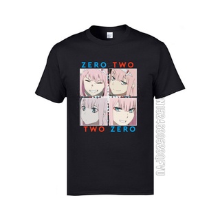 คอลูกเรือเสื้อยืด พิมพ์ลายการ์ตูนอนิเมะ Darling In The Franxx Zero Two Ahegao สําหรับผู้ชายS-5XL