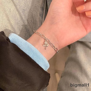 Bigmall-Little Rose สร้อยข้อมือประดับจี้ดอกกุหลาบเครื่องประดับแฟชั่น