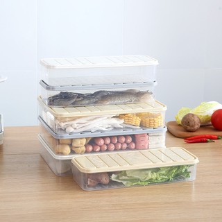 กล่องใส่อาหาร กล่องถนอมอาหาร แบบมีฝาปิดกันกลิ่น กันมดแมลง เลือกได้ 3 สี Food Storage Container with Sealed Crisper