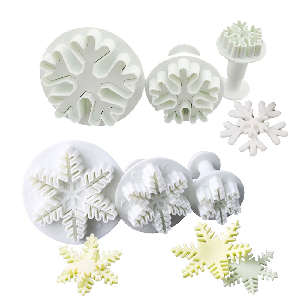 KALAIEN แม่พิมพ์ตัดคุ้กกี้ ฟองดองท์ รูปเกล็ดหิมะ 6 ชิ้น